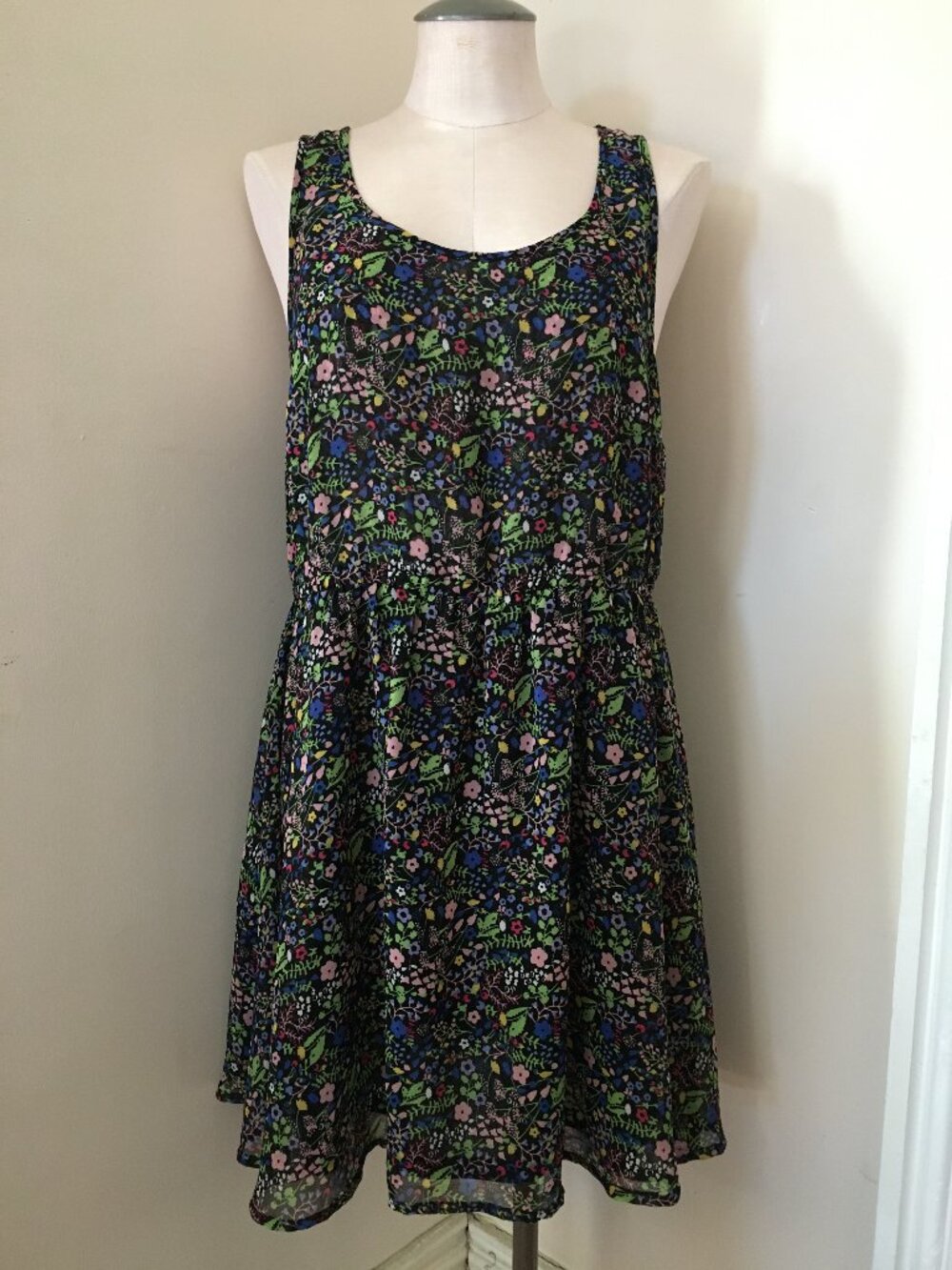 [Divided by H&M] Sheer Floral Scoop Neck Sundress | 12 | Good